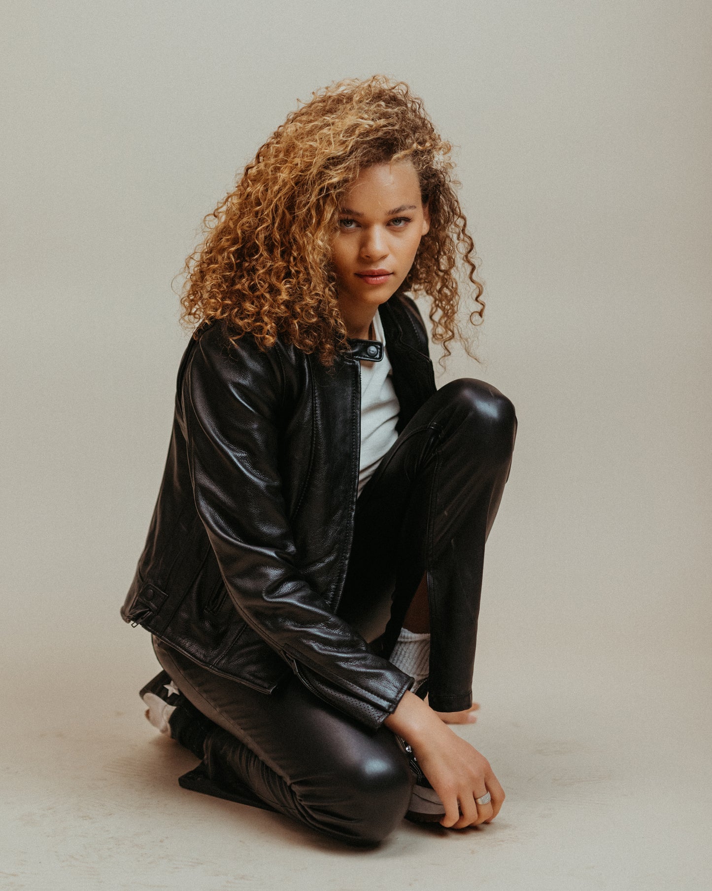 Stylish leather jacket for female riders