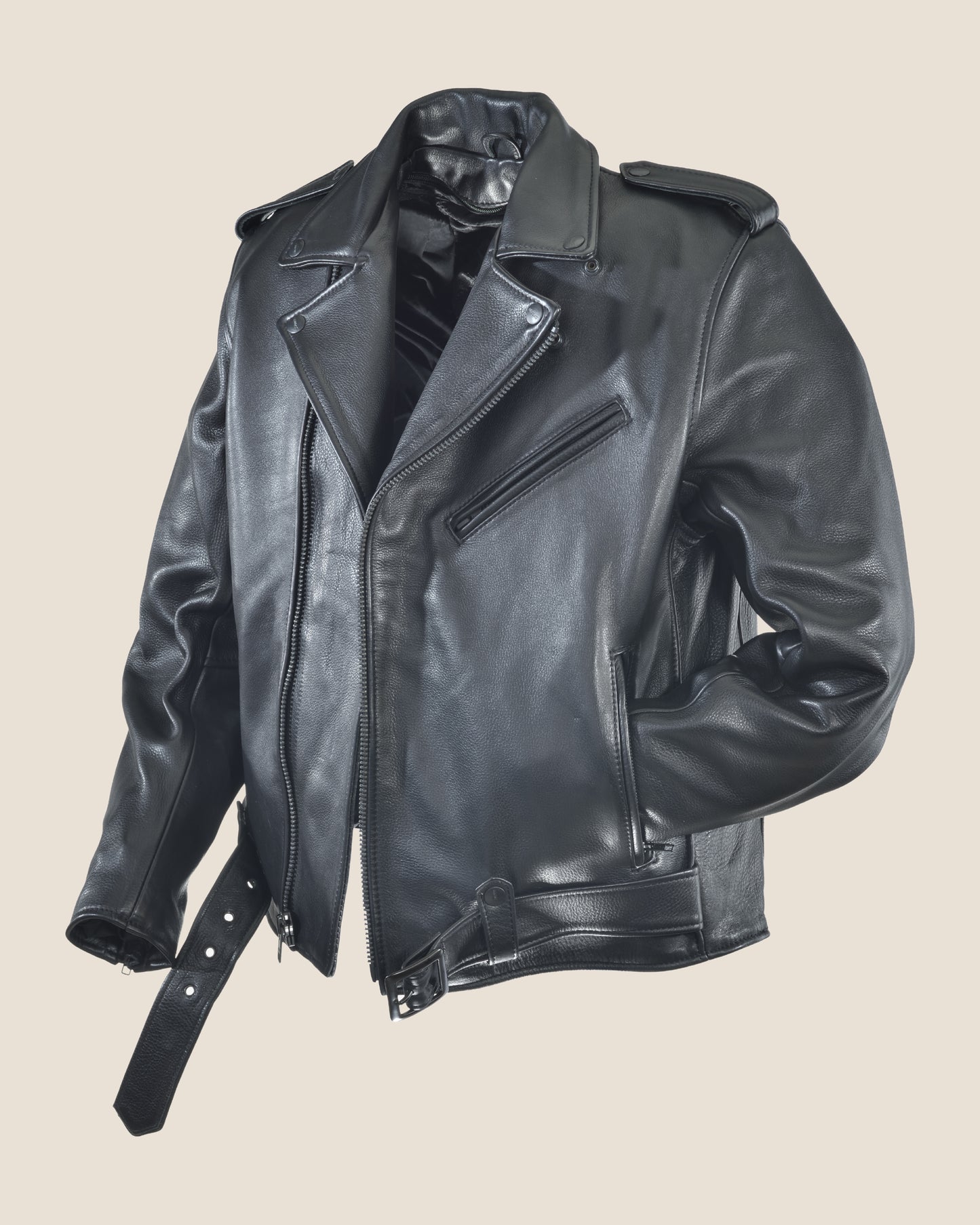 Front view of Brooks 711W leather jacket