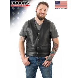 #3372 Men's Leather Vest w/Side Lace Ties