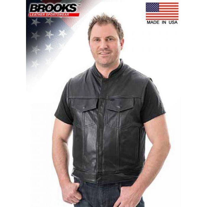 brooks leather vest